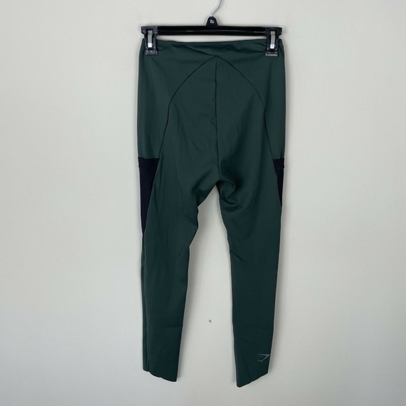 Gymshark Side Pocket Leggings Green Black High Rise Size M Ankle Length - Picture 4 of 8
